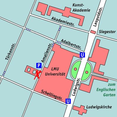 Lageplan IngenieurBüro Dr. Gerhard - München, Amalienstraße 71
